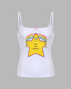 Strappy Cami Top with Star Motifs