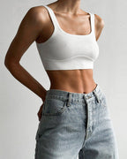 Ribbed Cropped Sleeveless Top