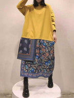 Floral Long-Sleeve Midi Shirt Dress