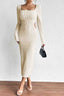 Square-Neck Knit Cutout Dress