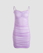 Mesh Dress with Ruched Details