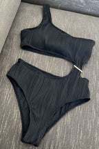 Paneled Swimsuit with Cutout Details