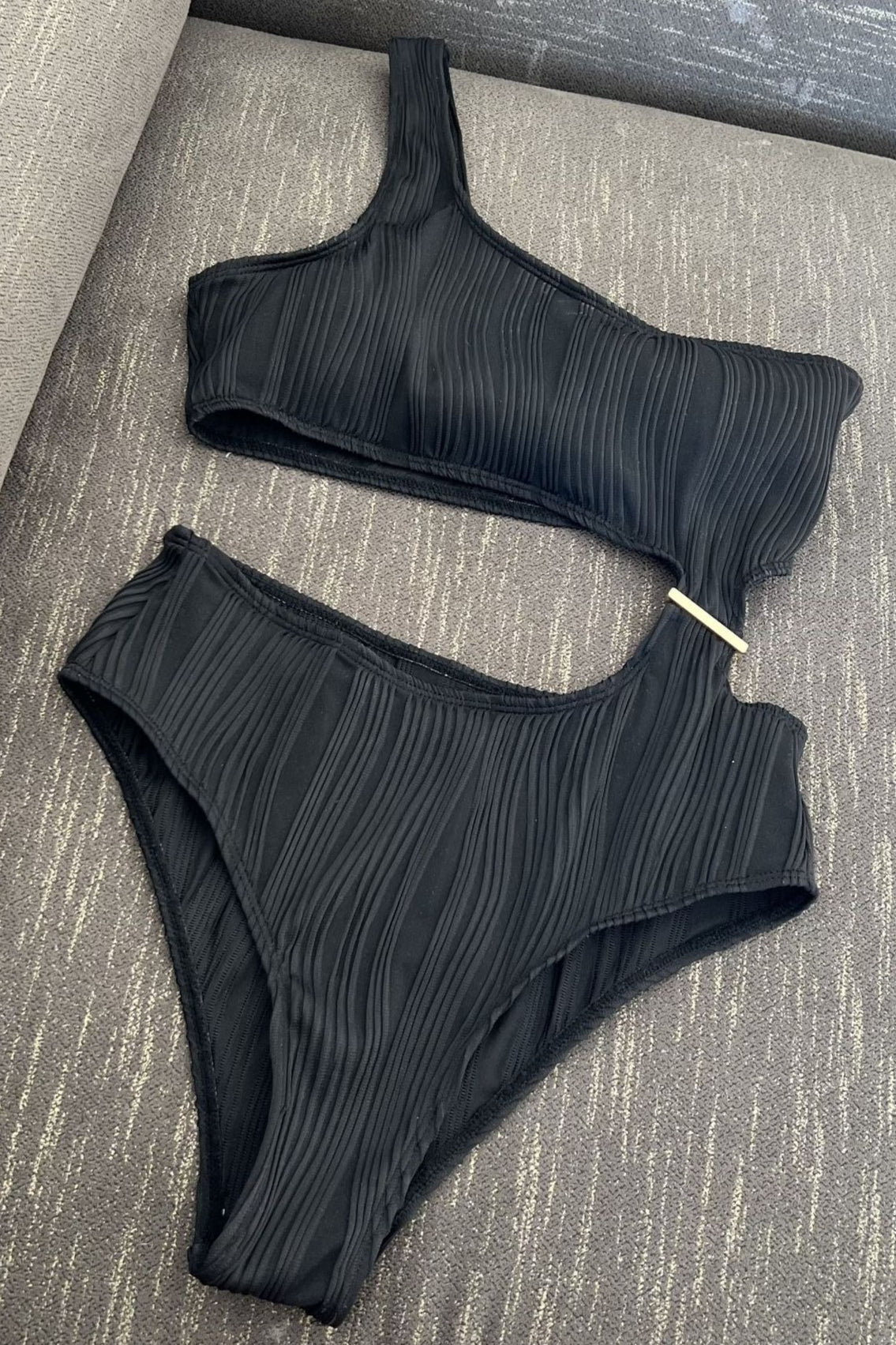 Paneled Swimsuit with Cutout Details
