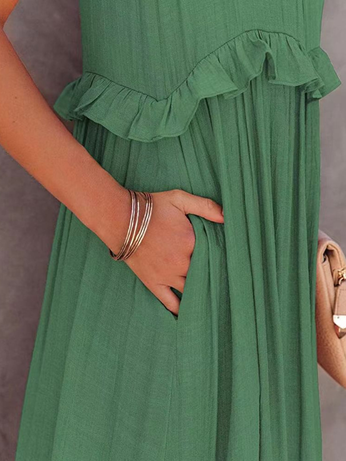 Tiered High-Low Maxi Dress with Ruffle Details