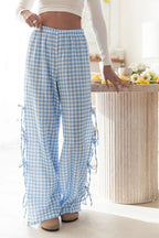 Checked Wide-Leg Y2K Pants