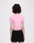 Cropped T-Shirt with Lettering Details