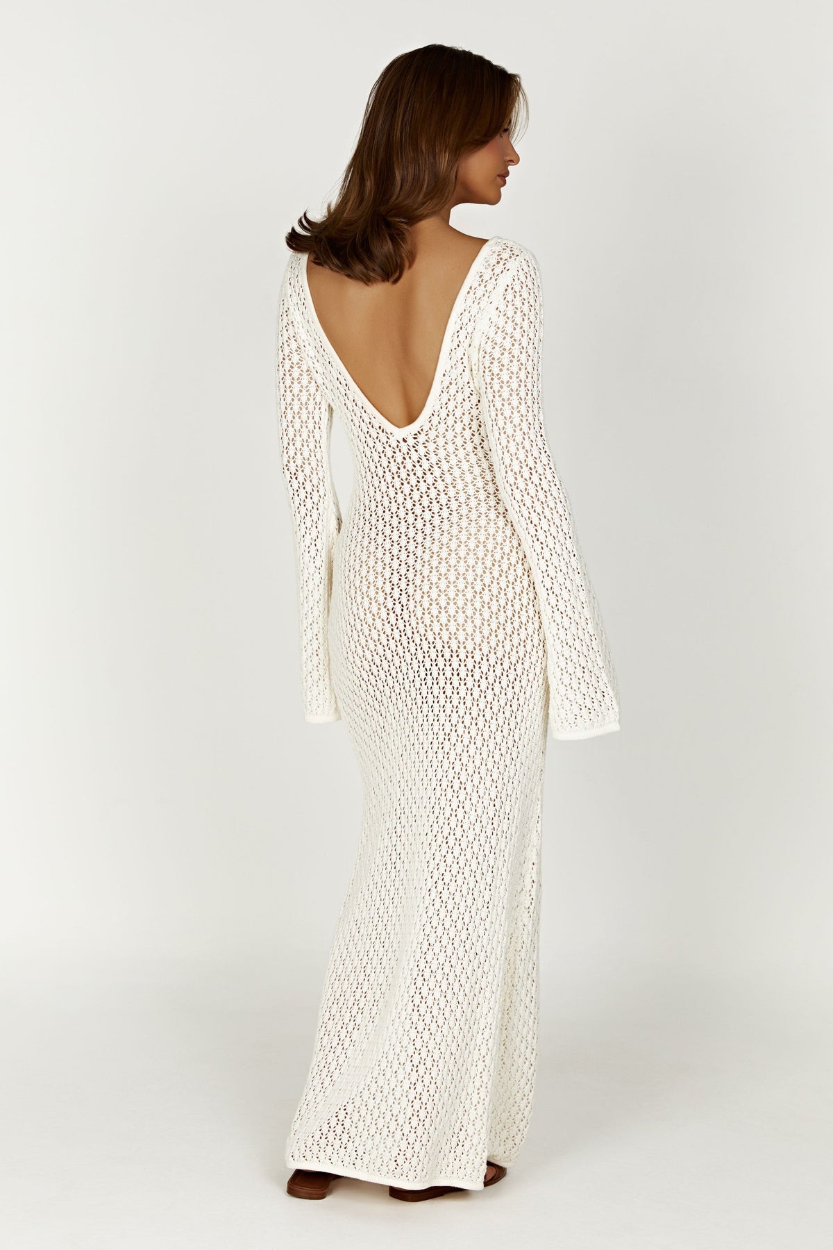 Bodycon Bell-Sleeve Maxi Dress