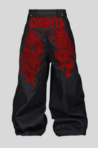 Washed Wide-Leg Jeans in a Baggy Cut