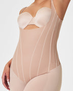 Printed Corset-Style Strappy Bodysuit