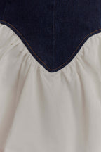 Halterneck Denim Mini Dress with an Open Back