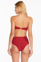 Striped Strapless Bikini Set