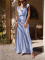 Satin Mermaid Dress with a V-Neck
