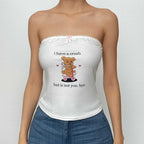 Lace Strapless Open-Back Top