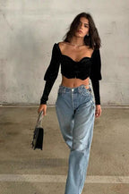 High-Rise Fitted Jeans