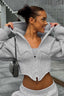 Hooded Hoodie with Zip Details
