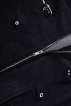 Washed Denim Jacket with Toggle Fastenings