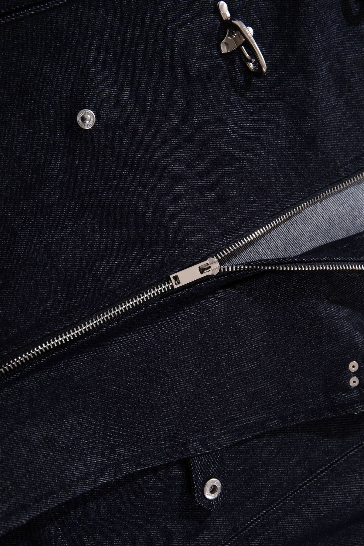 Washed Denim Jacket with Toggle Fastenings