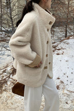 Cropped Coat with a High Neck