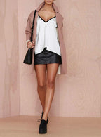 Relaxed-Fit Spaghetti-Strap T-Shirt with a V-Neck