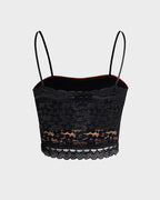 Faux-Leather Strappy Cami Top