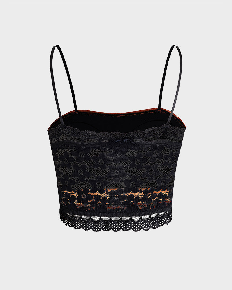 Faux-Leather Strappy Cami Top