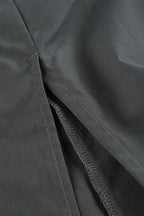 Ruched Pocket-Detail Midi Skirt with a Split Detail