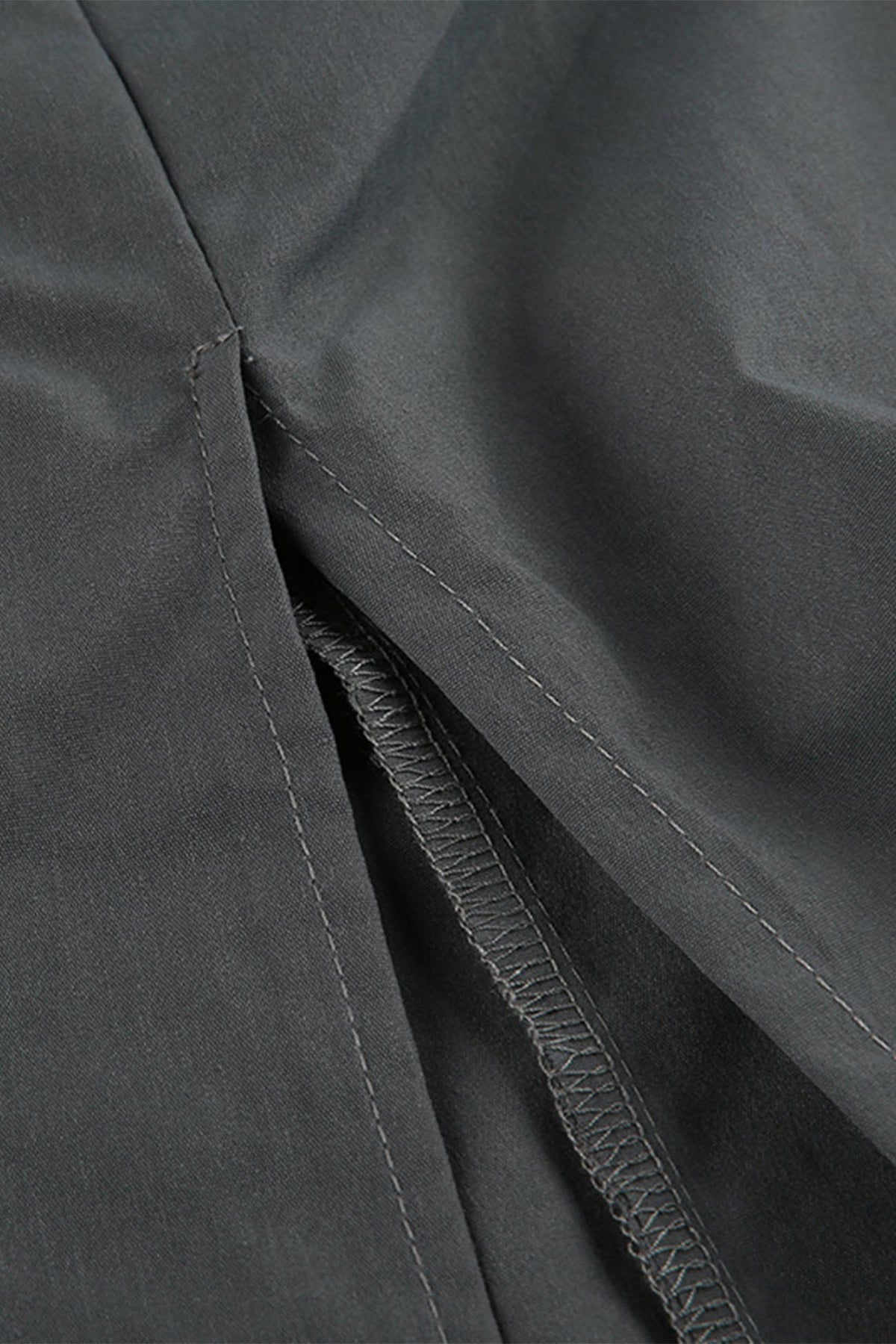 Ruched Pocket-Detail Midi Skirt with a Split Detail