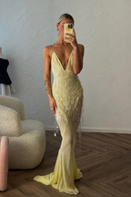 Sleeveless Maxi Dress with a V-Neck