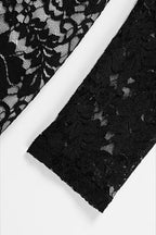 Floral Square-Neck Bodycon Dress with Lace Details