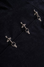 Washed Denim Jacket with Toggle Fastenings