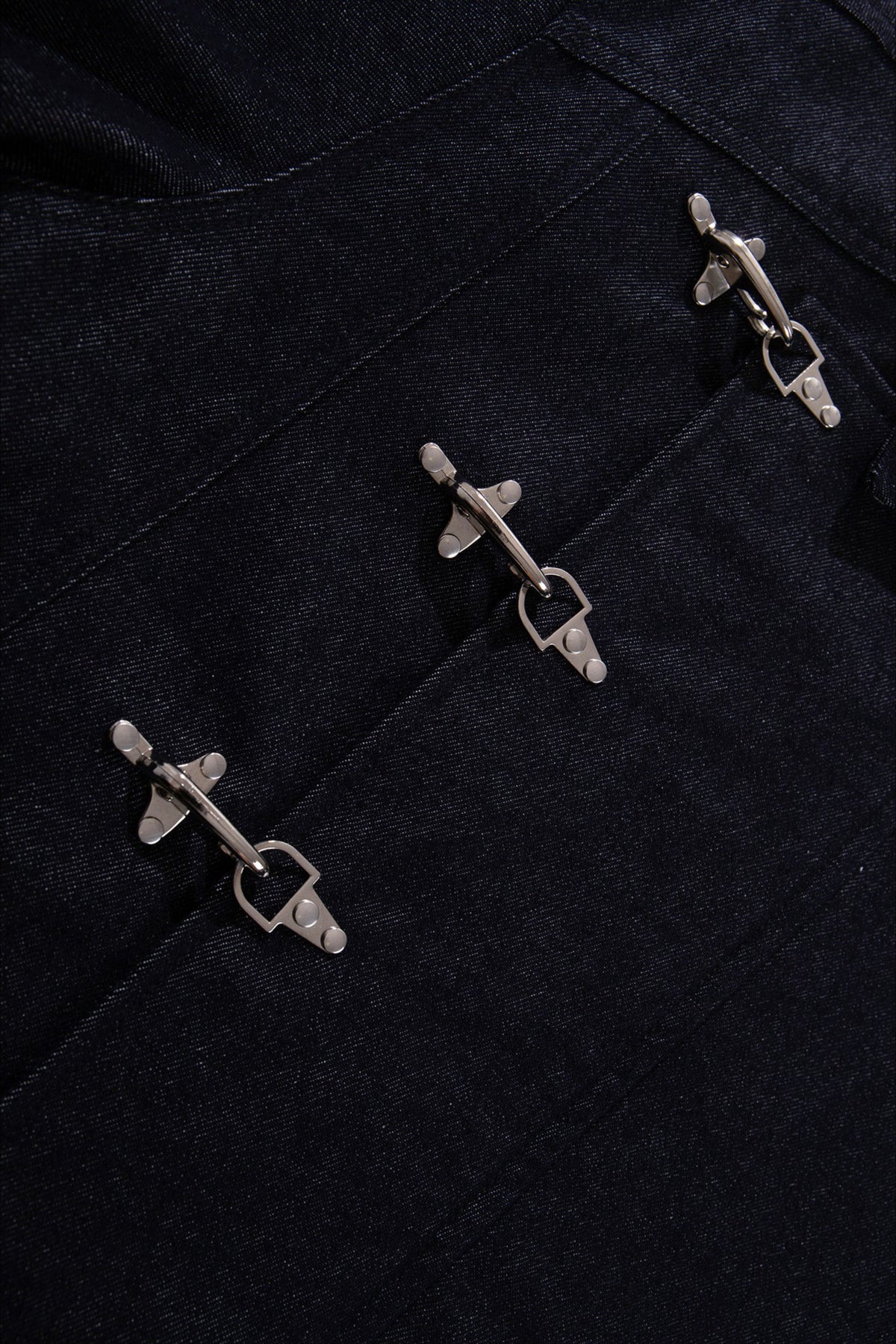 Washed Denim Jacket with Toggle Fastenings