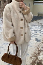 Cropped Coat with a High Neck