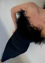 Dress with Feather Details