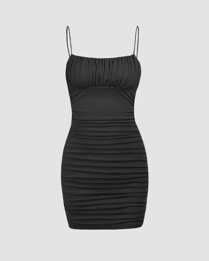 Bodycon Sleeveless Dress with Ruched Details