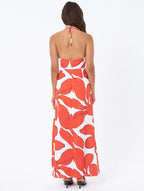 Floral Strappy Dress with a Halter Neck