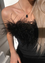 Dress with Feather Details
