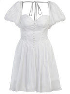 Corset-Style Mesh Mini Dress