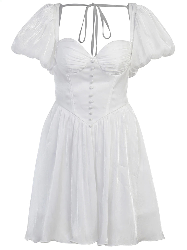 Corset-Style Mesh Mini Dress