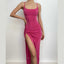 Strappy Open-Back Knotted Midi Dress with a Scoop Neck