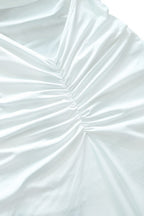 Solid Off Shoulder Ruched Formal Dress