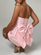 Jacquard Knotted Mini Dress