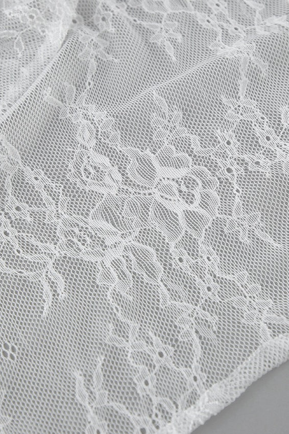 Lace Ruffled Sheer Skirt