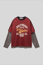 Layered Long-Sleeve California Graphic Tee