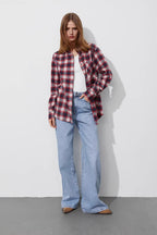 Checked Oversized Cotton Blouse