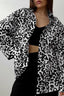 Leopard-Print Collared Long-Sleeve Blouse