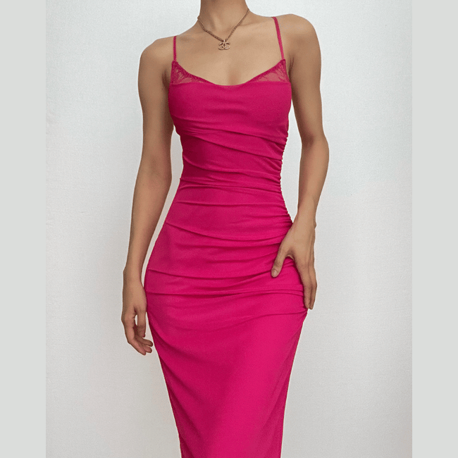Square-Neck Strappy Open-Back Midi Dress Main image