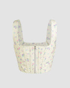 Botanical-Print Corset-Style Strappy Cami Top
