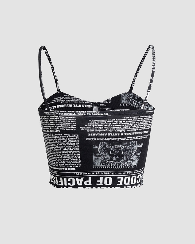 Printed Cropped Corset Top