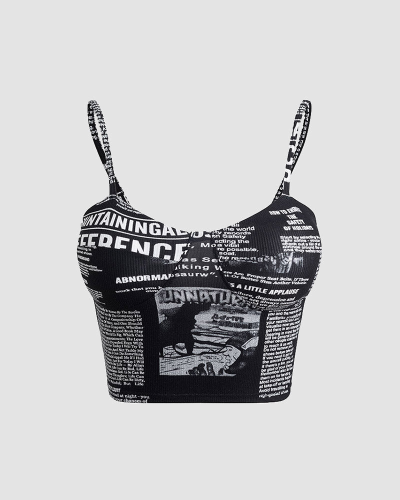 Printed Cropped Corset Top