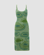 Abstract-Print Knit Bodycon Dress